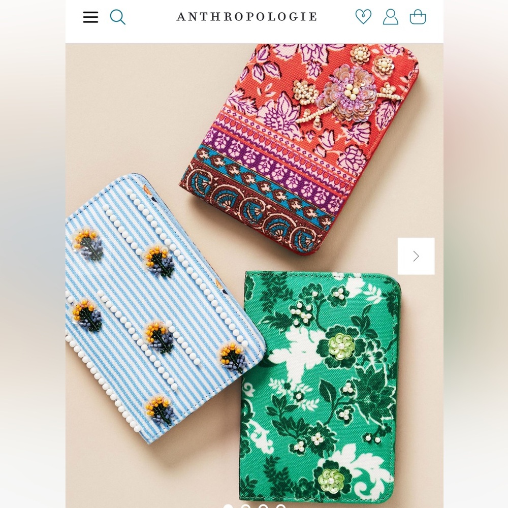 NWT Anthropologie Printed Passport Case.